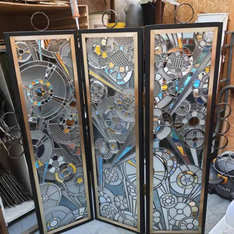 Paravent de vitrail Art Déco